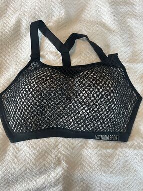 Victoria Secret Sport Black Mesh High-Neck Sports Bra 36DD